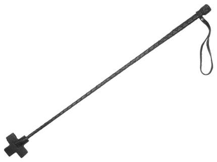 Чёрный кожаный стек с крестообразным наконечником 70 см   ...