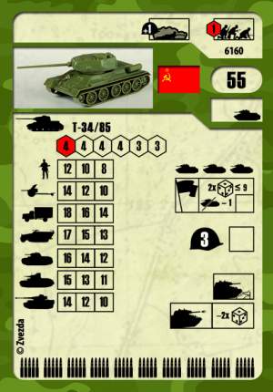 Сборная модель Звезда 1/100 Советский средний танк Т-34/85 6160