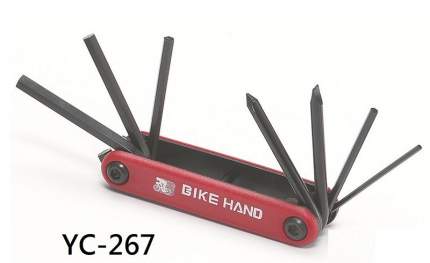 Велосипедный мультитул Bike Hand YC-267 7 в 1 черный/красный