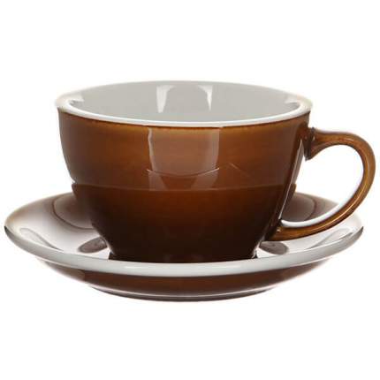 LOVERAMICS Brown Espresso Cups and Saucers Egg Style, 80ml (2.7 oz