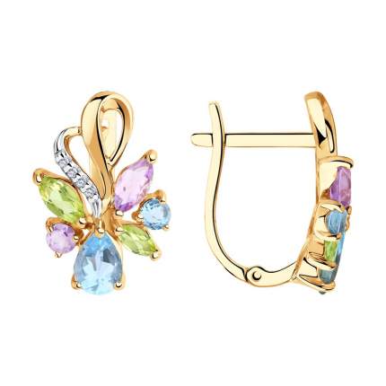 Материал изделия: золото, Тип: серьги, Цвет материала: золотистый, Цвет вставки:   ...