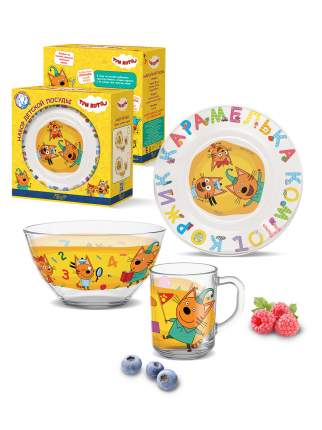 Набор детской посуды PrioritY в подарочной упаковке Три кота.Цифры и Буквы/столовая посуда