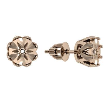 Серьги выполнены из серебра 925 пробы, покрытие золочение в два слоя, вставки 2 бриллиант, вес 1,75  ...