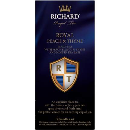 Чай черный Richard Royal Peach & Thyme, с добавками, 25 сашетов