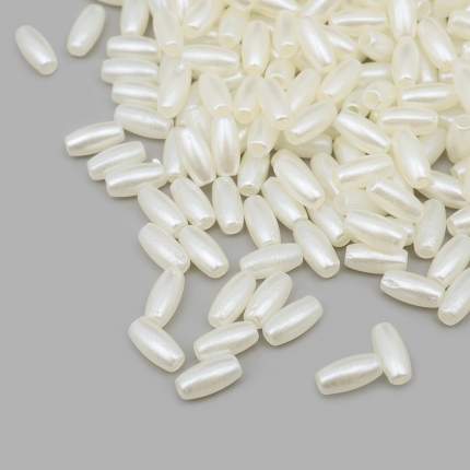 Пластиковые бусины в форме зернышек риса, имитация окрашенного жемчуга. Пластик имеет небольшой вес, поэтому такими бусинами  ...