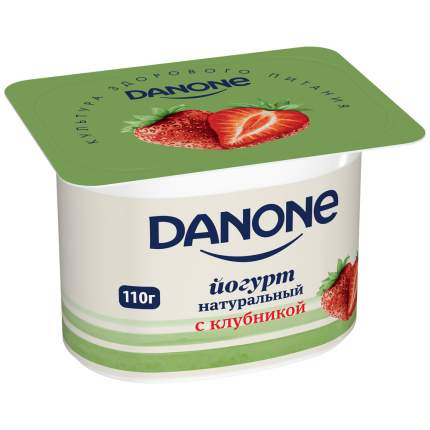 Йогурт данон нежный бзмж клубника жир. 2,9 % 110 г пл/ст данон россия