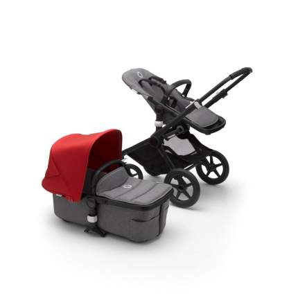 Коляска 2 в 1 Bugaboo fox2 black/ grey melange/ red