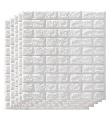 Панели самоклеющиеся (5 шт) для стен декоративные, 3D мягкие RAMMAX, 70х77 см, белые