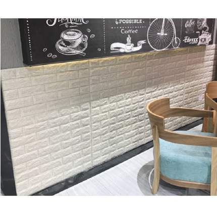 Панели самоклеющиеся (5 шт) для стен декоративные, 3D мягкие RAMMAX, 70х77 см, белые