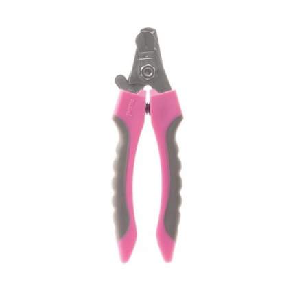 Когтерез-гильотина для собаки DeLIGHT средний со стопором, нержавеющая сталь, розовый