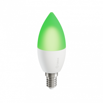 Умная лампа C37 СБЕР/SBER (цоколь E14): LED/RGB/CCT/DIM/WiFi/Bluetooth