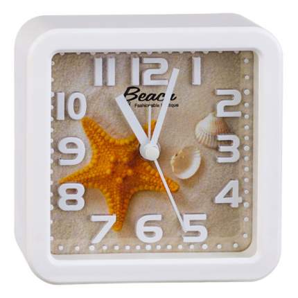 Perfeo Quartz часы-будильник "PF-TC-014", квадратные 10,5x10,5 см, звезда