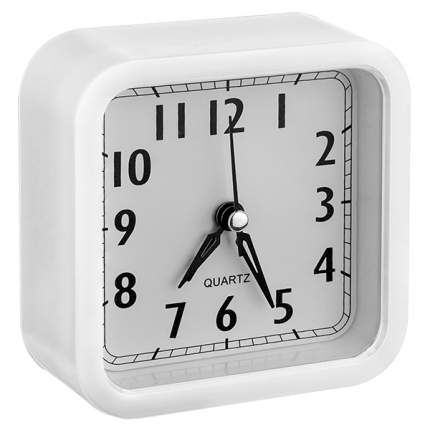 Perfeo Quartz часы-будильник "PF-TC-019", квадратные 10x10 см, белые