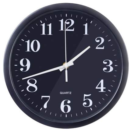 Perfeo Настенные часы "PF-WC-003", круглые д. 30 см, чёрный корпус
