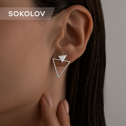Серьги джекеты из серебра SOKOLOV 94025972
