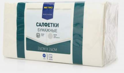 Салфетки Metro Professional бумажные однослойные белые 40х40 60 шт - купить  в Москве, цены на Мегамаркет