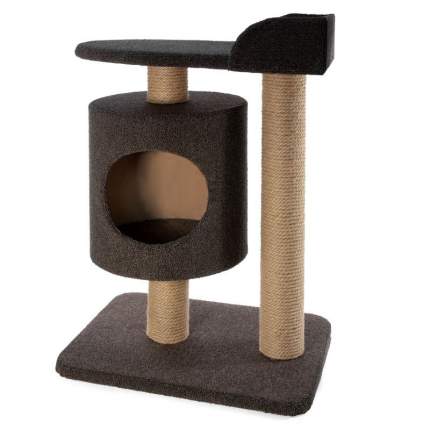 Комплекс для кошек с домиком и лежанкой Gamma, коричневый, 2 уровня, 40, 5х56х75 см