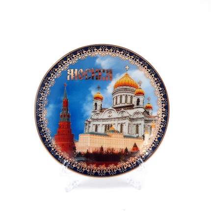 Декоративная тарелка Храм Христа Спасителя и Кремль 10x20 см