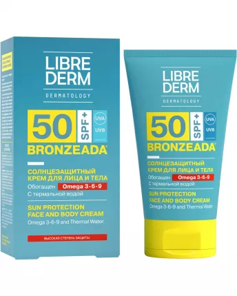 Солнцезащитный крем LIBREDERM Bronzeada SPF50 с Омега 3-6-9 и термальной водой 150 мл