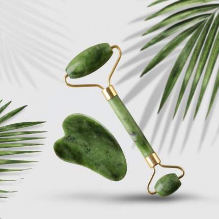 Набор с массажёрами для лица в пакете «Для красотки», гуаша и ролик, 14 х 20 см.  ...