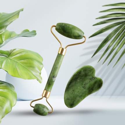 Набор с массажёрами для лица в пакете Relax your body, гуаша и ролик, 14 х 20  ...