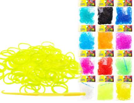 Набор резиночек TUKZAR цветные ГЕЛЕВЫЕ для плетения браслетов,12 пакетов по 200 резиночек