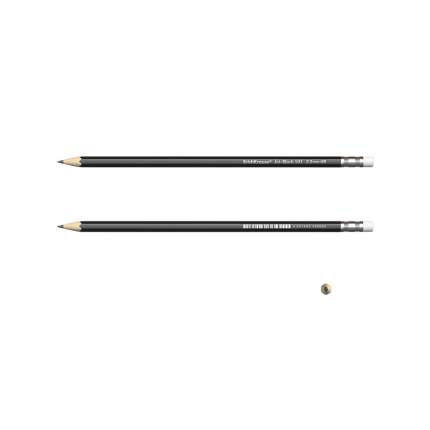 Чернографитный шестигранный карандаш с ластиком ErichKrause® Jet Black 101 HB блистер 4