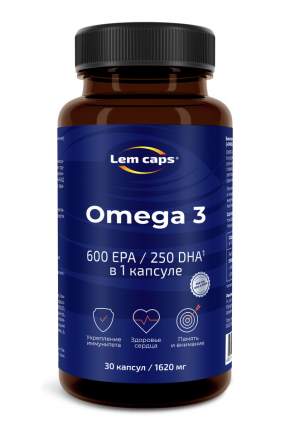 Омега-3 950 мг Lemcaps, 600 ЭПК 250 ДГК капсулы 30 шт.