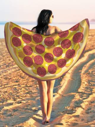 Парео и Пляжный коврик JoyArty  "Пицца", трикотаж 150 см