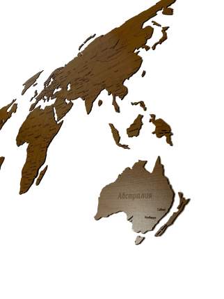 Деревянная карта мира AFI DESIGN 150х80 см Countries Rus с гравировкой стран и городов