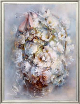Картина на холсте, "Корзина цветов", 80х60 см., Willem Haenraets. Арт. ХВ-х97