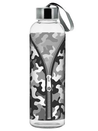 Бутылка переносная с крышкой 500 мл "Камуфляж" серый CERVE
