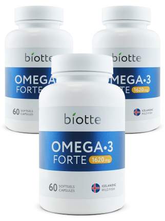 Омега 3 для женщин, мужчин и детей Biotte капсулы 1620 мг 60 шт.+60 шт.+60 шт.