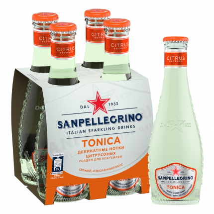 Напиток безалкогольный газированный S.Pellegrino Tonica Citrus, 4 шт по 0,20л