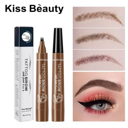 Водостойкий Тату-маркер для бровей Kiss Beauty №03 темно-коричневый