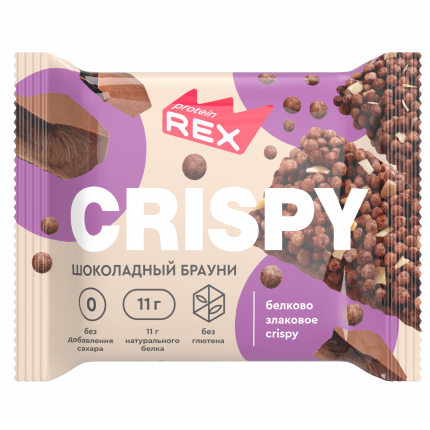 Хлебцы ProteinRex протеино-злаковые, шоколадный брауни, без сахара, 55 г
