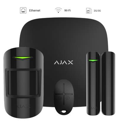 Комплект смарт-сигнализации с Hub Plus Ajax StarterKit Plus черный