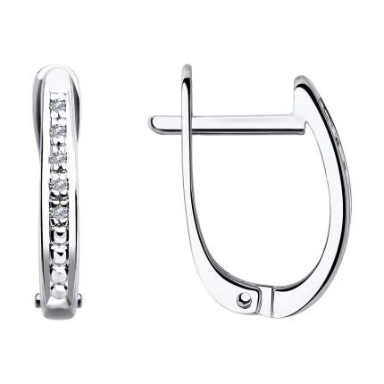 Серьги из белого золота SOKOLOV Diamonds 1021316-3, бриллиант