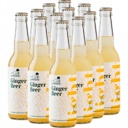 Натуральный имбирный лимонад со стевией / Lemonardo Ginger Beer Light, 330мл. 12шт.