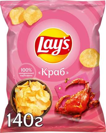 Картофельные чипсы Lay's Краб 140 г