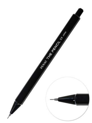 Механический карандаш HB 0,9мм PENAC The Pencil, корпус черный