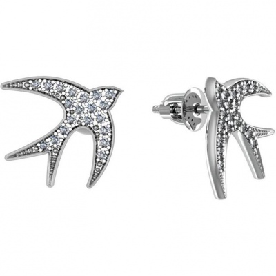 Материал изделия: серебро, Тип: серьги, Цвет материала: серебристый, Цвет вставки:   ...