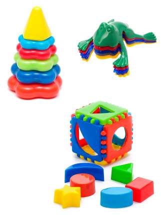 Детский развивающий набор из трех предметов.1. Сборный малый куб -это логическая игрушка для детей от года.  ...