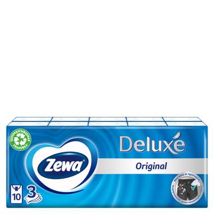 Платочки бумажные носовые Zewa Deluxe, 3 слоя, 10х10 шт