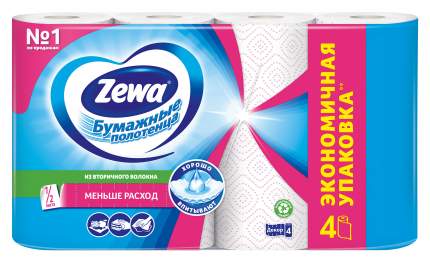 Бумажные полотенца Zewa 1/2 листа, 4 рулона