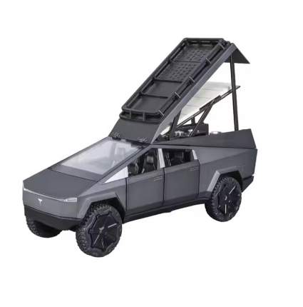 Металлическая модель современного автомобиля Tesla Cybertrack RV Camping. Мультифункциональная модель автомобиля. Поворотные колеса вместе с рулем.  ...