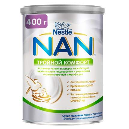 Молочная смесь от колик и запоров NAN Тройной комфорт от 0 до 6 мес. 400 г
