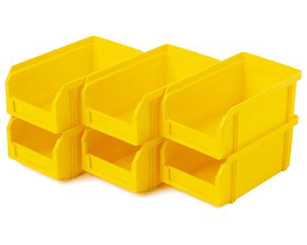 Пластиковый ящик Стелла-техник V-1-К6-желтый , 172х102х75мм, комплект 6 штук