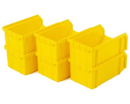 Пластиковый ящик Стелла-техник V-1-К6-желтый , 172х102х75мм, комплект 6 штук