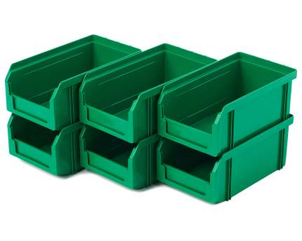 Пластиковый ящик Стелла-техник V-1-К6-зеленый , 172х102х75мм, комплект 6 штук